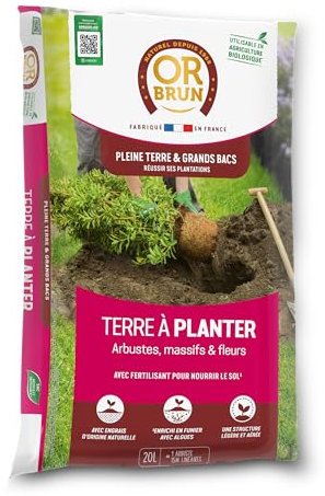 Terre à Planter Or Brun 20L : une solution naturelle pour arbustes et bacs d'ornement