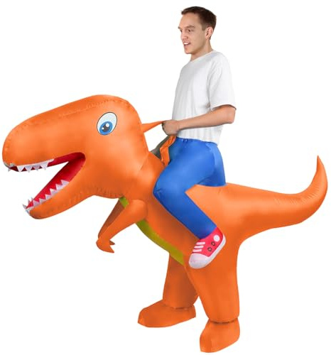 AOOWU Disfraz Hinchable de Dinosaurio Con Sistema Inflable, Resistente Para Halloween, Cosplay, Cumpleaños, Navidad, Carnaval, Fiesta, Mardi Gras