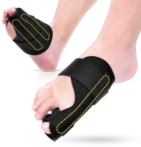 Broken Big Toe Splint Brace, Big Toe Support for Arthritis, Fracture, Sprains, Injuries, with 2 Stainless Steel Plate - Left (Black)