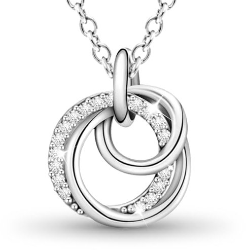 APUUESN Moments-Kollektion Kette Damen,Blumen Halskette Damen,Einzigartige Handwerkskunst Blauer Zirkon Brillante Eleganz Necklace Sterling Silber 925,Silberkette