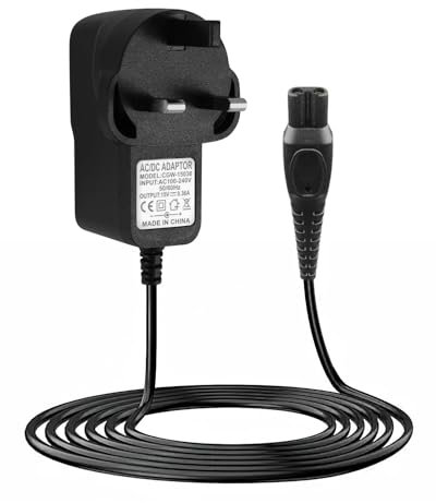 15V for Philips Shaver Charger HQ8505 Cable, UK for Series 3000, 5000, 7000, 9000 Beard Trimmer BT5502, BT9810, S5465, S3233, S3333, S1332, MG7790, MG7750 Electric Razor Aquatouch Power Lead