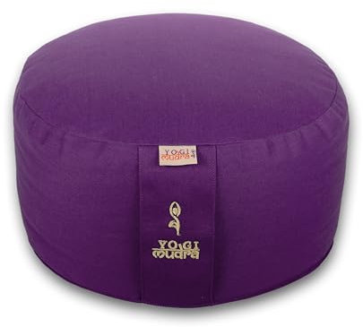Ersatzbezug für Yogakissen – Rundkissen mit Kordelzug, Ø30 cm x 15 cm, 1 Stück, Außenbezug für Yoga & Meditationskissen (Lila)