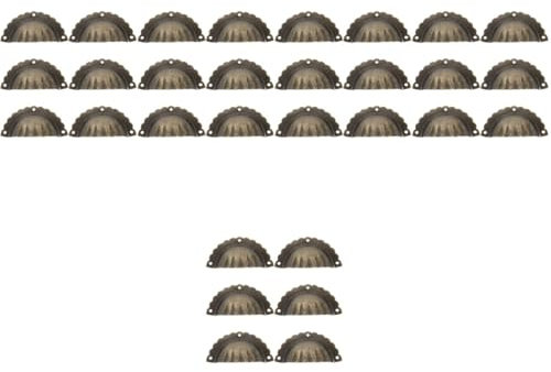 HOMSFOU 5 Sätze Vintage Muschelgriff Schrankknauf Vintage Muschelgriffe Vintage Kommode Muschelschublade Zieht Muschel-halbkreis-möbelknöpfe Knöpfe Für Küchenschränke Bronze- 6 Stück * 5