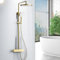 Colonne de Douche Thermostatique Dorée Ensemble Colonne de Douche Laiton avec Mitigeur Cascade, Set Système de Douche Murale 3 Fonctions Inclure Pommeau Douche, Tête de Douche Ronde