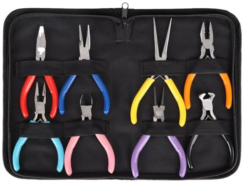 8-Piece Jewelry Making Pliers Set with Storage Bag, Essential Tools for Crafting, Repair, Wire Wrapping & More