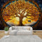 PaxGloz Fototapete Lebensbaum Mosaik Tapete Baum Des Lebens Spirituelle Tapeten Vliestapete Modern Wandtapete Wohnzimmer Schlafzimmer Kinderzimmer Wanddeko Motivtapeten 416 x 254 cm (B x H)