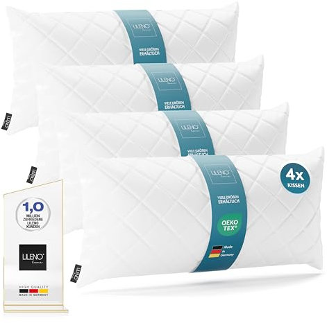 LILENO HOME 4er Set Kissenfüllung 40 x 80 cm - 95°C waschbares Innenkissen geeignet für Allergiker - Polyester Kisseninlet als Couchkissen, Sofa Kissen, Cocktailkissen und Kopfkissen