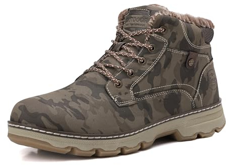 ARRIGO BELLO Stivali Uomo Invernali In Pelle Scarpe da Neve Calda Foderato Scarponcini Trekking Stivaletti Outdoor EU41-46