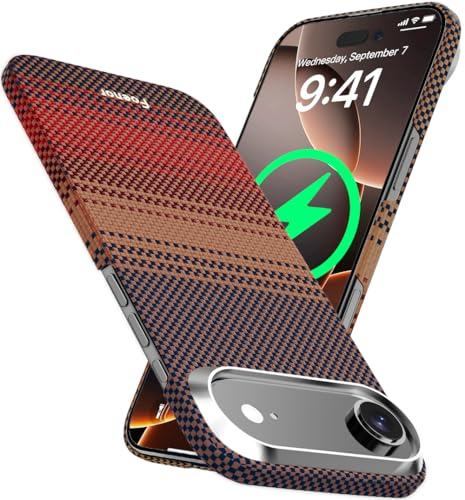 Foenor Aramidfaser Hülle für iPhone 17 Air, Kompatibel mit MagSafe, Ultradünne & Leichte iPhone 17 Air Schutzhülle, Kevlar Aramid Fiber mit Ultra-Slim Caseless Feel (Plain/Sunset)