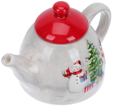 TOPPERFUN Jarra de Leche Cerámica Nórdica de Navidad con Asa Tetera para Café y Agua Capacidad Grande Resistente y Fácil de Limpiar para Cocina y Restaurante