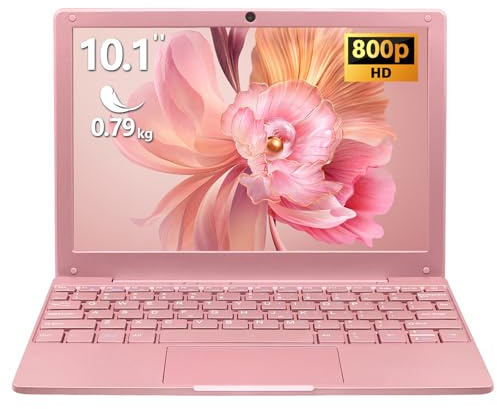LONGEVINCE Mini Ordinateur Portable De 10,1 Pouces, Processeur Celeron N4020,1280 * 800, Mémoire 8G, BT5.0, Type-C, USB3.0 * 2, Mini HDMI, Carte TF,0,79 Kg(Or Rose,8GB+512G SSD)