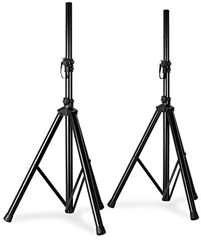 Vonyx Pair of PA / Speaker Tripod Stands / with Flange / Maximum Load 30 kg / with Carry Case / Lightweight (Only 2.5 kg)