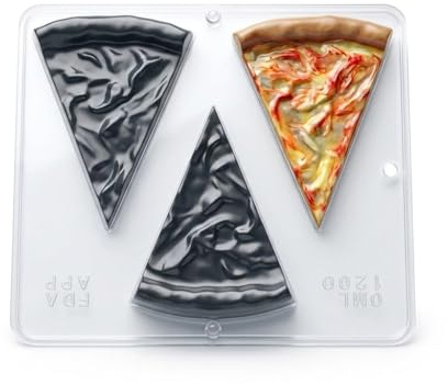 Plain Pizza Chocolate Candy Mold 1200, 3 Cavities, 3.5 x 5.2, Suitable for Chocolate, Soap Making, Butter Molding, and Ice Cubes