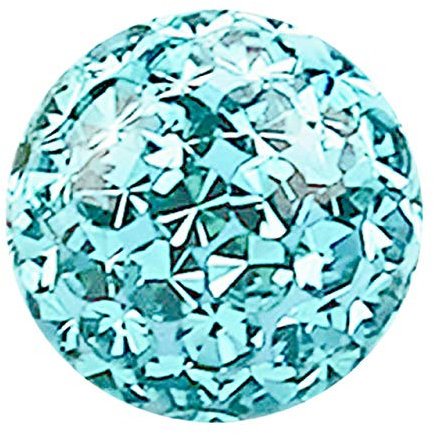Modern Nature Piercing-Schmuck 1 X Epoxy Piercingschmuck Multi Strass Kugel 1,2 x 4 mm + Überzug in hellblau-türkis