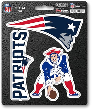 NFL New England Patriots Team Decal, 3-Pack