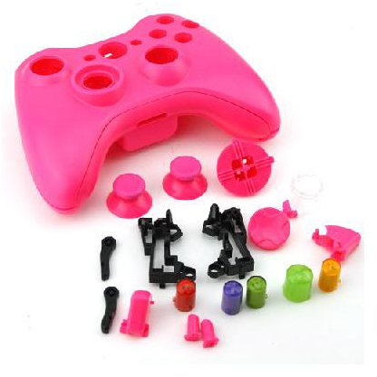 OSTENT Replacement Case Shell & Button Kit Compatible for Microsoft Xbox 360 Wireless Controller Color Pink