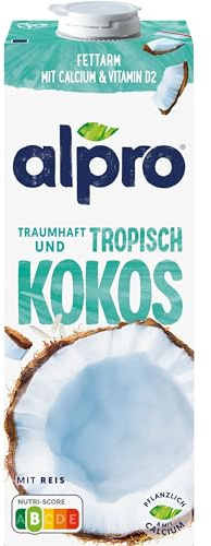 Alpro 1L Kokosnussdrink mit Reis, pflanzlicher Drink, vegan, laktosefrei, glutenfrei, mit Calcium und Vitaminen