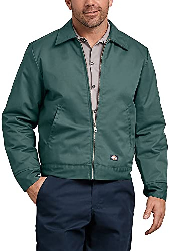 Dickies Men's Insulated Eisenhower Front-Zip Jacket, Lincoln Green, S