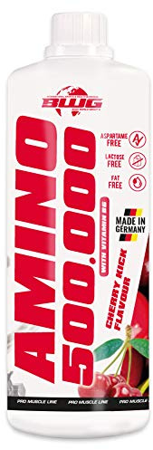 BWG Amino 500.000 Flüssig - Aminosäuren Komplex (mit BCAA`S - hochdosiert, mit Vitamin B6, optimiert, ohne Zuckerzusatz, kalorienarm) 1000ml