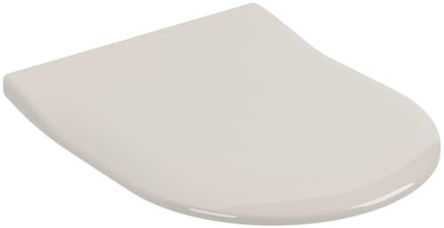 Villeroy & Boch Subway 2.0 WC-Sitz SlimSeat, Toilettendeckel mit Absenkautomatik, abnehmbarer Toilettensitz aus bruchsicherem Duroplast, Klodeckel Original Ersatzteil, D-Form, Pergamon, glänzend