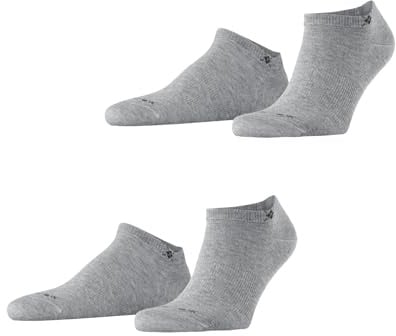 Burlington Men's Everyday Sneaker Multipack M Sn Cotton Low-Cut Plain Trainer Socks 2 Pairs, Grey Light 3400, 6.5-11