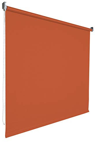 Kettenzugrollo Seitenzugrollo Tür Fenster Rollo Vorhang 14 Farben Breite 62 bis 202 cm Länge 180 cm lichtdurchlässig halbtransparent Metall Träger Wandmontage Deckenmontage (92 x 180 cm / Orange)