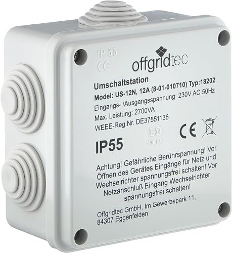 Offgridtec Umschaltstation für Netzvorrangschaltung USV Betrieb US230/12 12A 2700W 230VAC