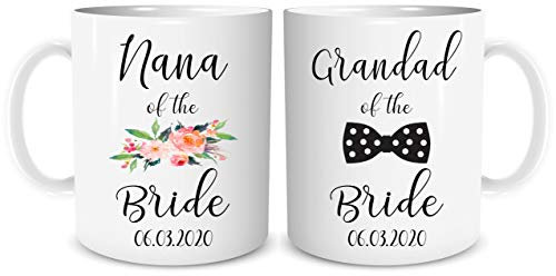 Set of 2 Mugs Personalised Custom Gifts Nana Grandad of The Bride Wedding Favours Mug Coffee Mugs Tea Cup WSDMUG2115