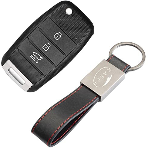 KASER Schlüssel Gehäuse Fernbedienung für Kia - Autoschlüssel Funkschlüssel 3 Tasten für Kia Sorento Stonic Carens Venga K3 K5 mit KASER Schlüsselring