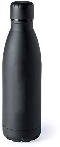 eBuyGB Metal Water Bottle 790ml Stainless Steel Leakproof Drinks Bottle Reusable BPA Free Matt Water Bottles - Travel Cup for School, Gym, Outdoor, Yoga & Sports - Black (Pack of 1)