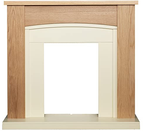 Adam Chilton Fireplace in Oak and Cream, 39 Inch