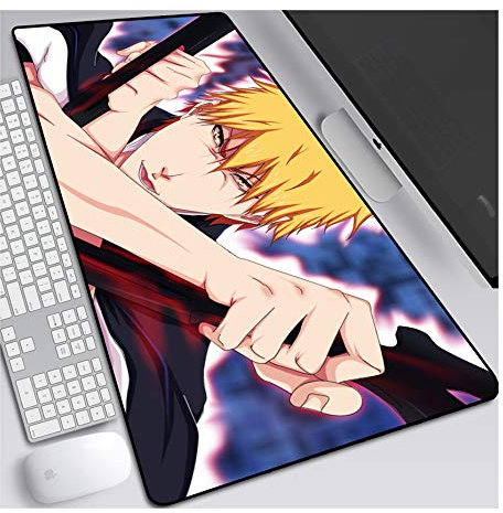 Bleach Kurosaki Ichigo Tappetino per XXL Mouse da Gioco - Gaming Mousepad Extra Grande 900 x 400mm - Pad 3mm con Base in Gomma Antiscivolo - Spessore 3mm Anime Tappetino Mouse, D