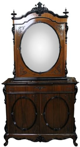 Casa Padrino Barock Luxus Vitrinenschrank aus Walnuss mit Innenbeleuchtung Braun H 210 cm, B 110 cm - Vitrinenschrank - Wohnzimmerschrank - Limited Edition - Unikat