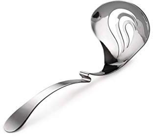 Alessi Nunziatella ESI24, Mestolo Forato di Design per Mozzarella, Acciaio Inossidabile 18/10, Argento