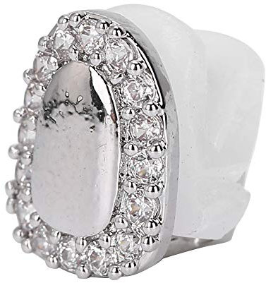 Dent en Argent, Dent Simple, Décoration de Dents Hip Hop, Capuchon de Gril Unique pour Dent Gril Bling pour la Bouche des Dents, pour Halloween Party Hip Hop Show Accessoires Grilles de Dents(Argent)