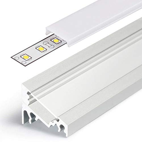 LED Eckprofile CORNER10 (CO) 2000, eloxiert - 2 m Abdeckung - weiß, milchig
