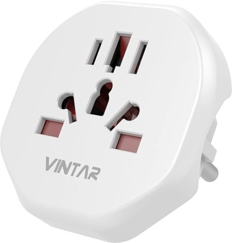 VINTAR Adaptateur Prise Anglaise vers France,Adaptateur Prise USA vers France,Adaptateur de Voyage pour UK, USA, Canada, Chine, Australie, Italie, Suisse, Prise Monde, Blanc