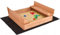 Adgo - Bac à sable - En bois - 120 x 120 cm - Avec banc, agrotextile pour l'isolation du sol et housse de protection contre la pluie - Imprégné