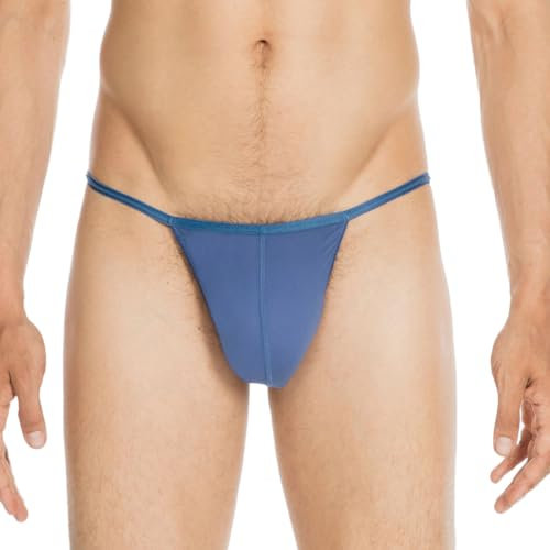 HOM Herren Basic G-String 'Plume' - Midblue - S