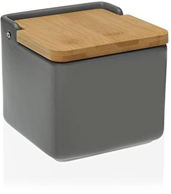 VERSA, salero tapa bambú gris linea cocina, cerámica, VS-21440155