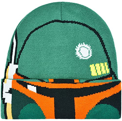 Concept One Unisex-Erwachsene Star Wars Boba Fett Intarsia Roll Down Cuff Mütze Beanie-Mtze, Grün, Einheitsgröße