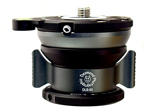 Desmond DLB-65 Nivellierfuß für Dreibeinstativ, 65 mm, mit einfachem Griff, Schmetterlingsverschluss, 18 kg, maximale Belastung +/- 15° Neigung