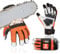 Vgo 2 Paare EN381-7, Klass 1, 20 m/s, Kettensägeschutzhandschuhe, Schnittschutz, hohe Anti-Schneidenferigkeit, aus Ziegenleder und PVC (GA8912)