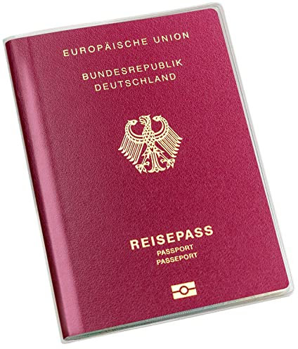 Reisepass Hülle Reisepasshülle Schutzhülle 135 x 190 mm [10 Stück] transparent ab April 2017 ausgestellt reißfest durchsichtig für Reiseausweis neu