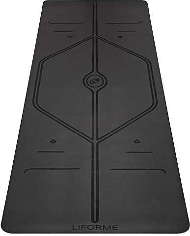 Liforme XL Yogamatte – kostenlose Yogatasche, patentiertes Ausrichtungssystem, kriegerähnlicher Griff, rutschfest, umweltfreundlich und biologisch abbaubar, lang, breit, 4,2 mm dicke Matte für Komfort