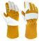 Intra-FIT MIG-Schweißerhandschuhe Rindsleder, Verstärkung Narbenleder an Handfläche Zeigefinger, lange Stulpe für Schutz des Unterarms, EN407:413X4X, EN12477 TYPE A