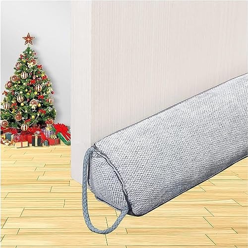 Triangle Under Door Draft Stopper Noise Blocker 38 Inches for Door Bottom Air Seal Insulation and Soundproof, Heavy Duty Weather Guard Snake Stripping, Grey