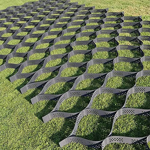 VIZET stabilisateur de Gravier Patio Pavés Extérieur - Grille De Stabilisation du Gravier, 5 Cm De Hauteur Grille De Sol Geo Grid, pour Allée Chemins D'accès Base De Hangar(1x1m/3.3x3.3ft)