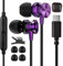 Cuffie USB C per Samsung Galaxy A53 A33 S23 Ultra S21 FE S20 FE M53, magnetiche USB C auricolari con microfono in-ear auricolari cablati auricolari USB tipo C per Oneplus 11 Nord 2T Pixel 7 6a Poco F4
