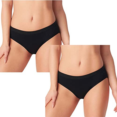 Cotonella 2 Slip Period Panties ADB62 da Ciclo Mestruale Flusso Medio. Mutande Assorbenti Mestruali - Lavabile - Nero 2/S